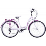 Mestský bicykel 28" Kozbike KOZ13-K36 7 prevodový Bielo-fialový Mestský bicykel 28" Kozbike KOZ13-K36 7 prevodový Bielo-fialový